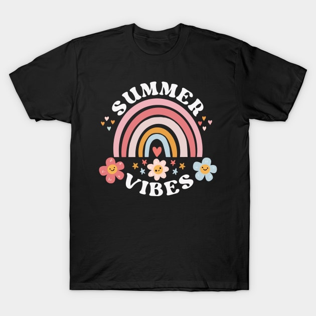 Summer vibes a cute and groovy summer time design T-Shirt by Yarafantasyart